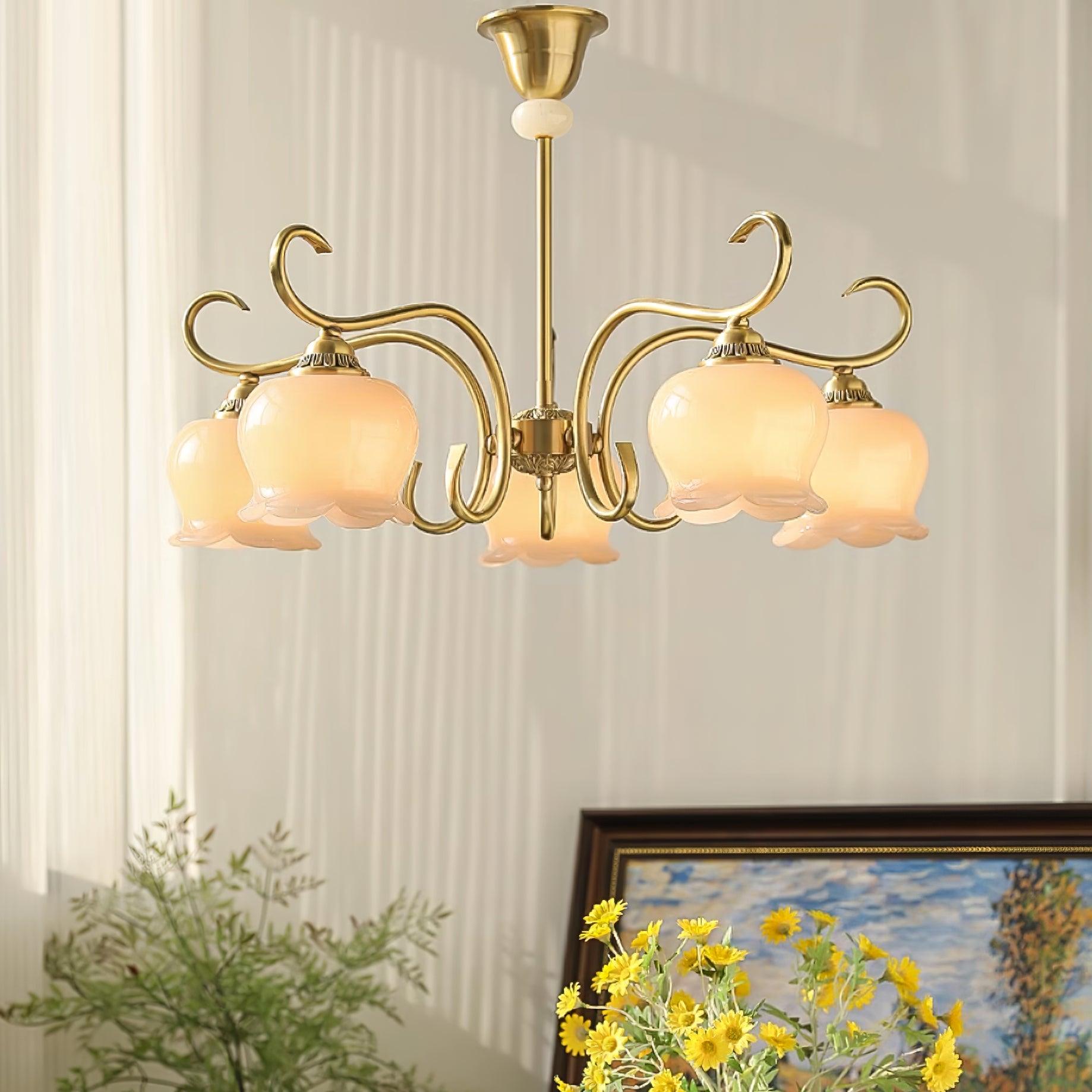 Mullan Lustre Laiton Résine Abat-jours Floraux Sculptural
