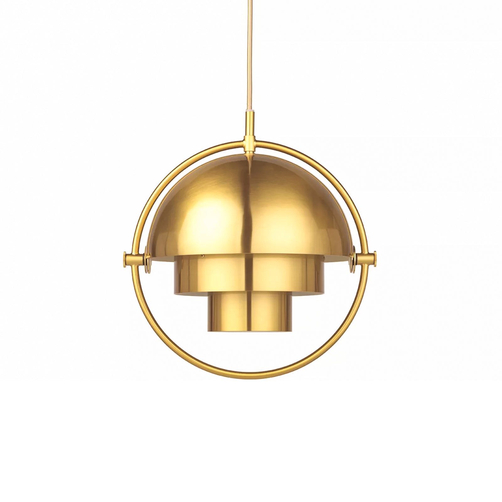 Lustra Suspension Boule Déformée Dorée