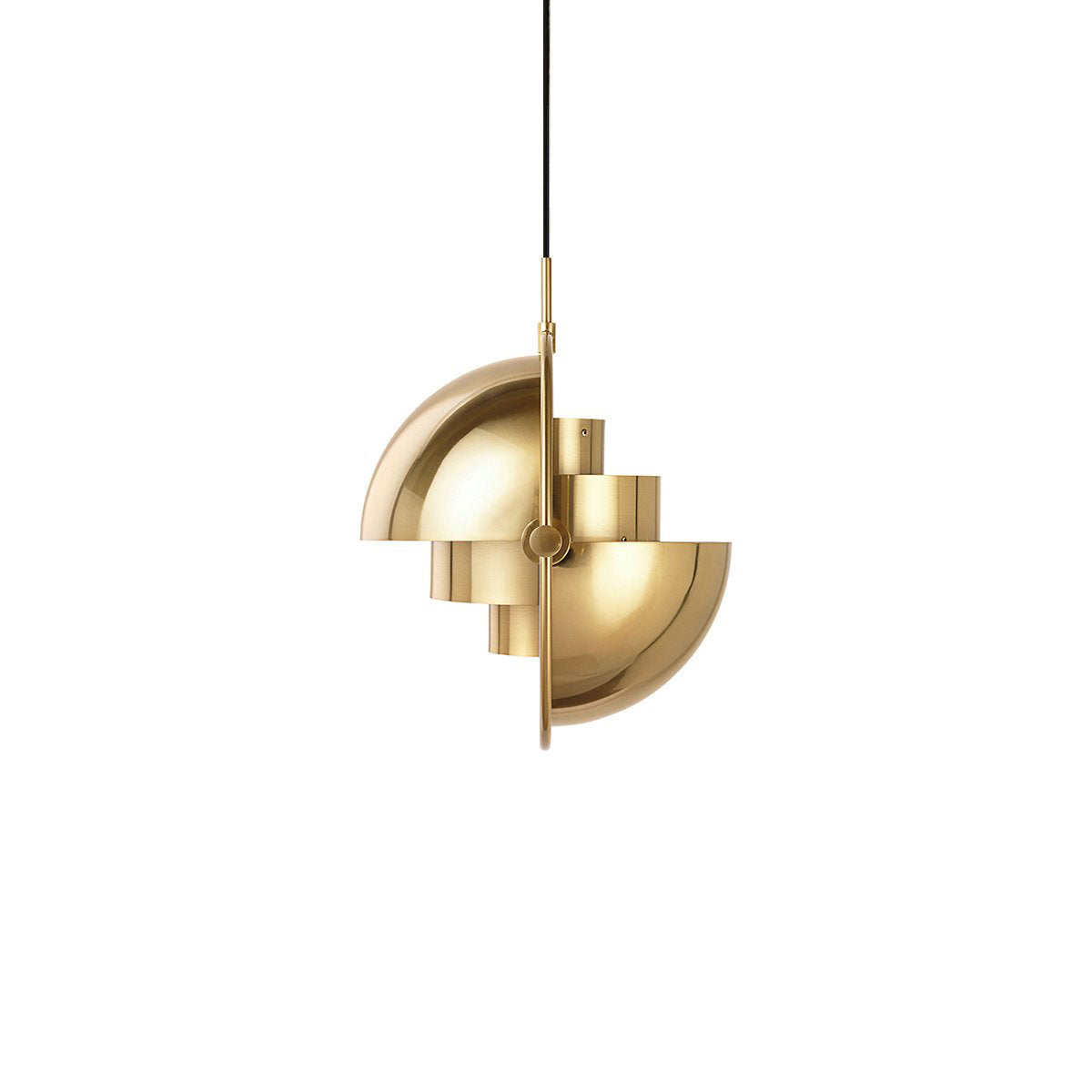 Lustra Suspension Boule Déformée Dorée