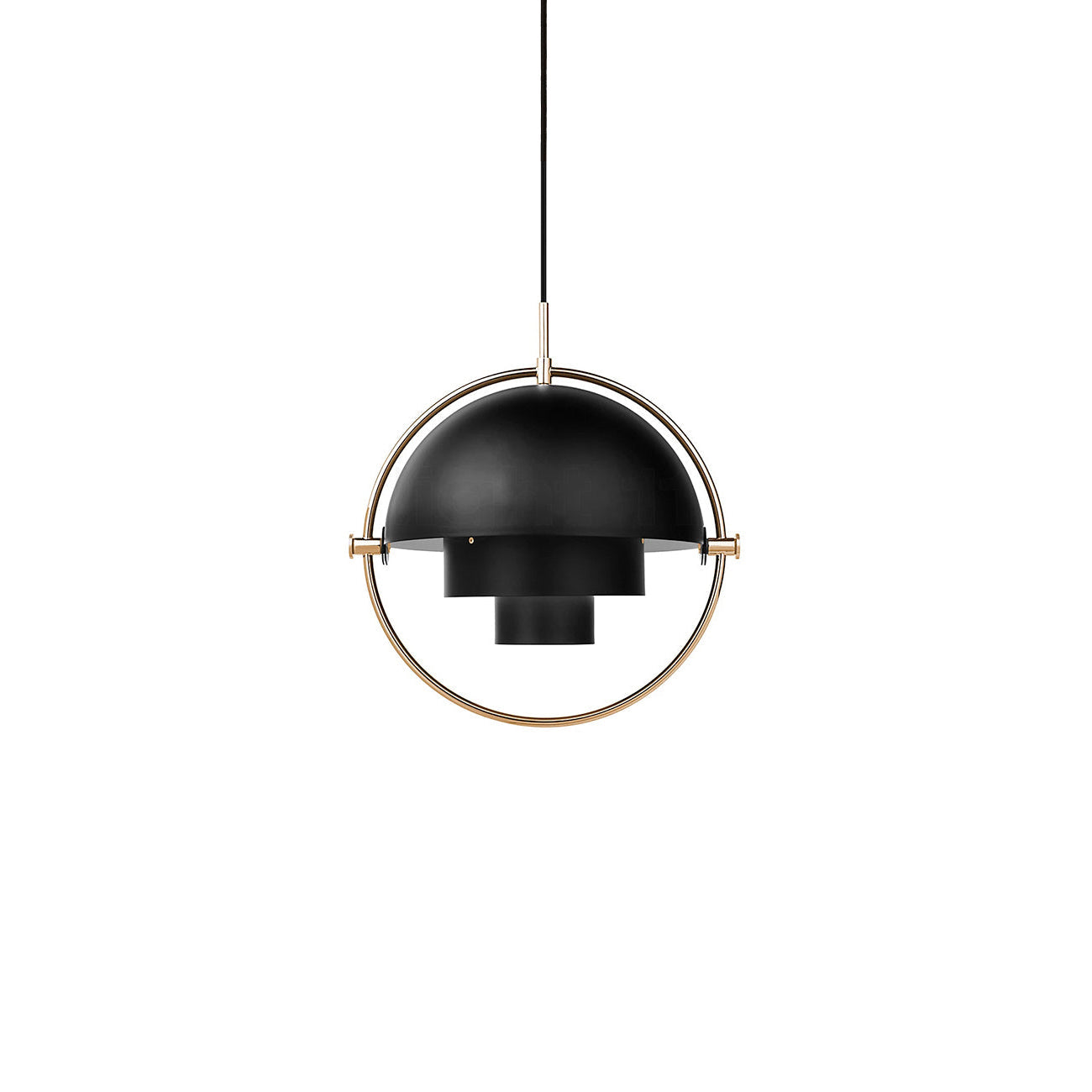 Lustra Suspension Boule Déformée Dorée
