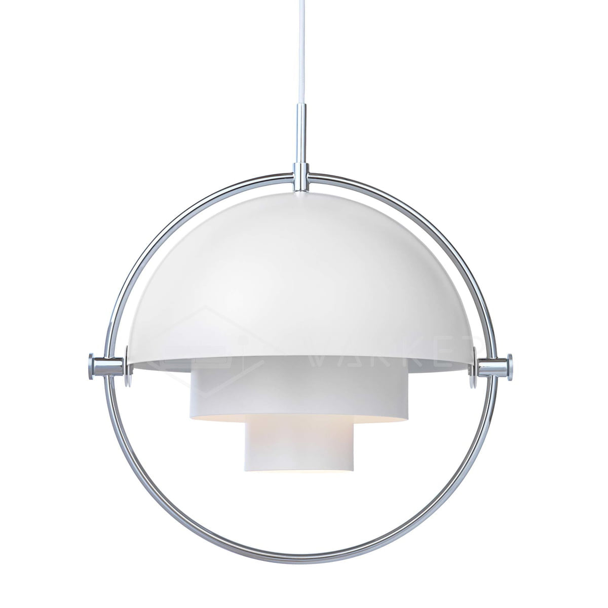 Lustra Suspension Boule Déformée Dorée