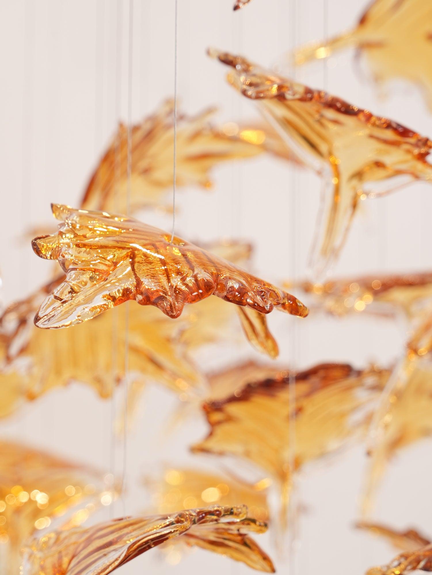 Syraean Lustre en cristal multicolore en forme de feuille d'érable