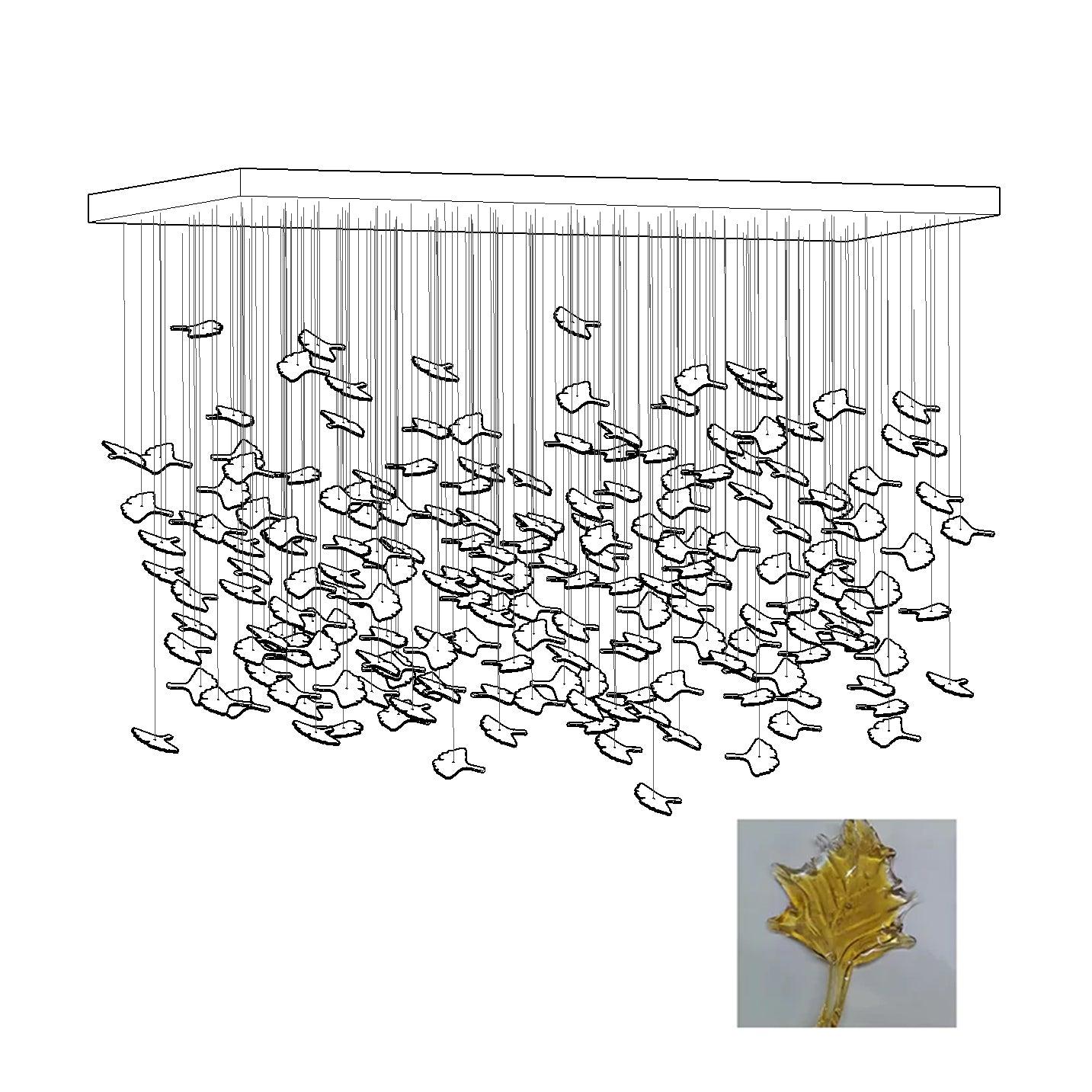 Syraean Lustre en cristal multicolore en forme de feuille d'érable