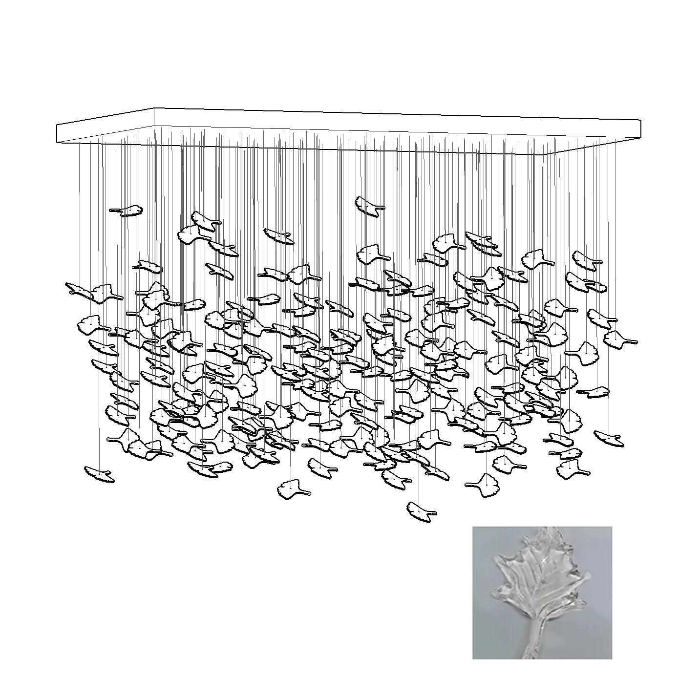 Syraean Lustre en cristal multicolore en forme de feuille d'érable