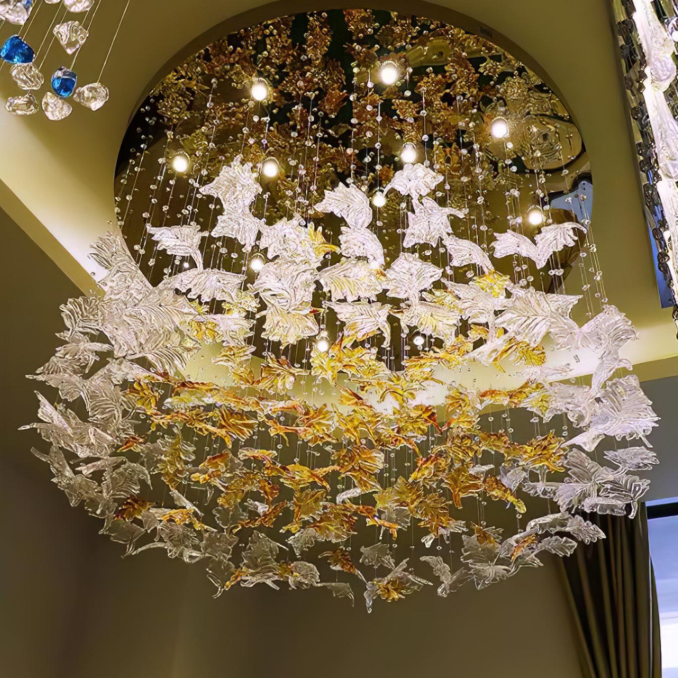 Syraean Lustre en cristal multicolore en forme de feuille d'érable