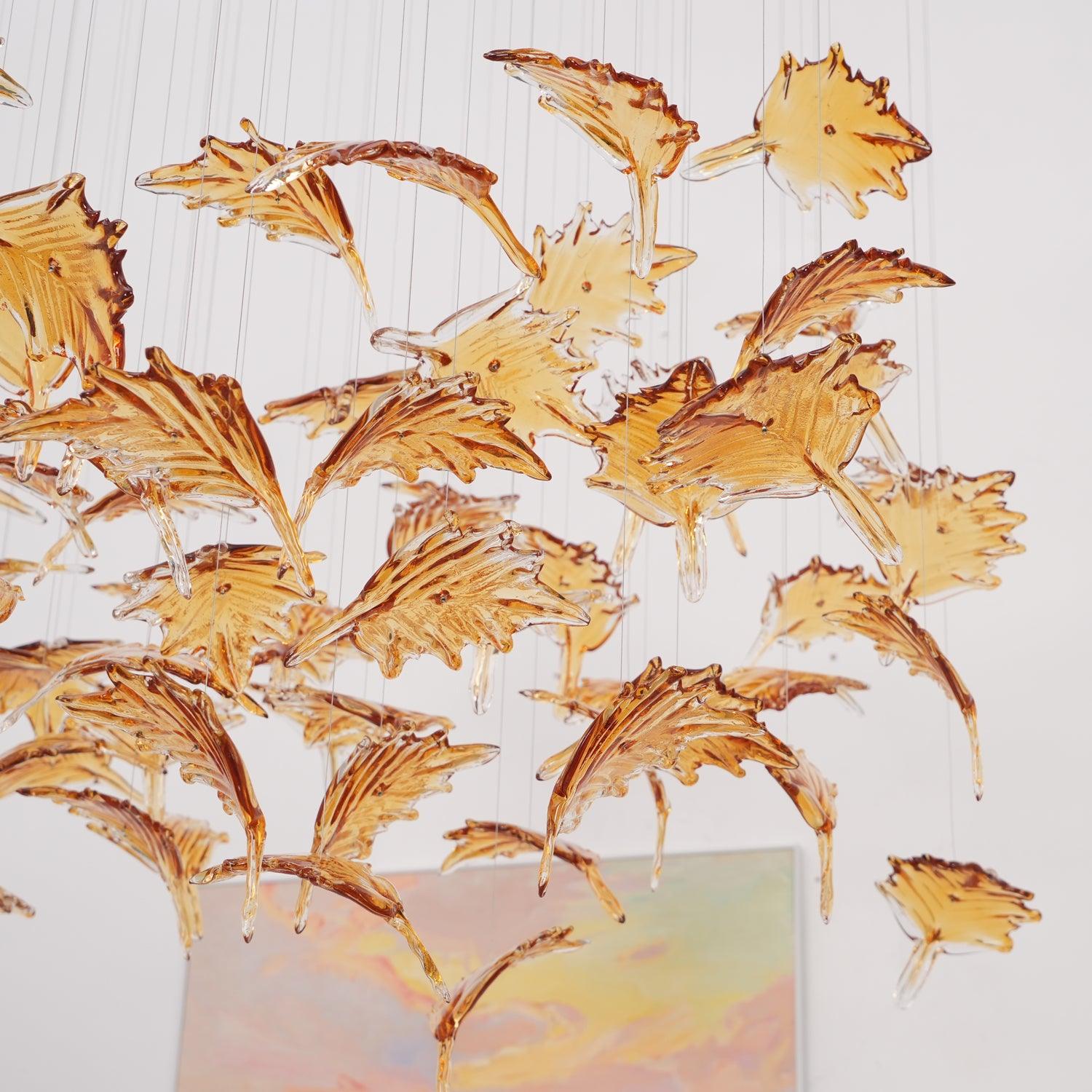 Syraean Lustre en cristal multicolore en forme de feuille d'érable