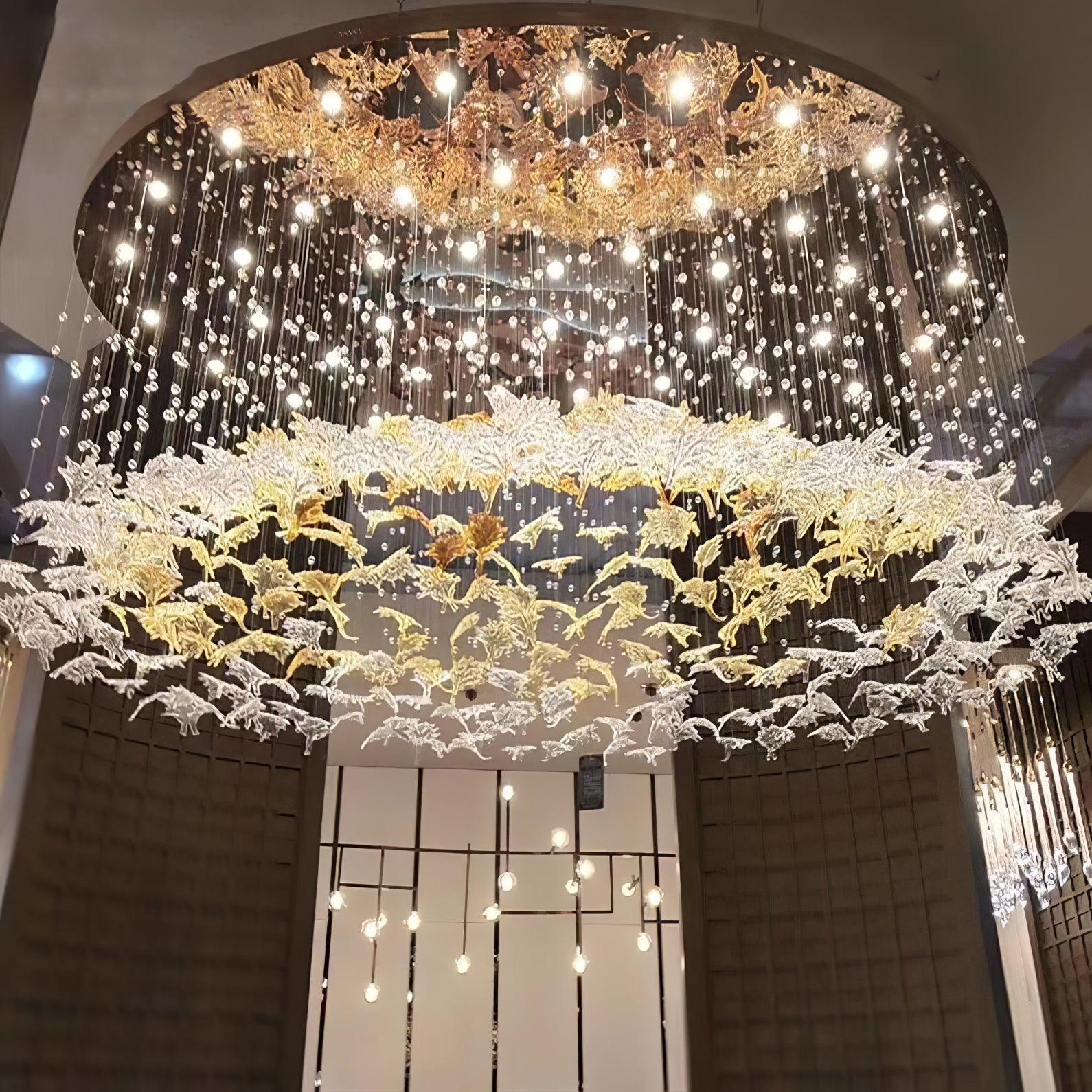 Syraean Lustre en cristal multicolore en forme de feuille d'érable