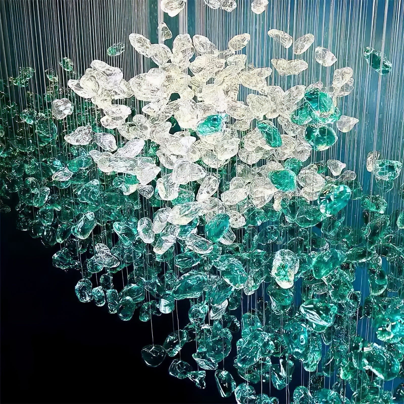 Veshaa Lustre en cristal de pierre de luxe postmoderne