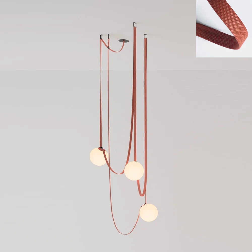 Lustra Suspension en Cuir et Verre