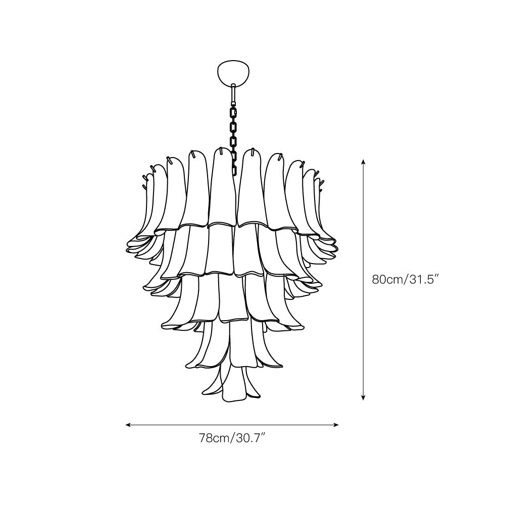 Orshaan Lustre Postmoderne de Luxe en Métal et Verre