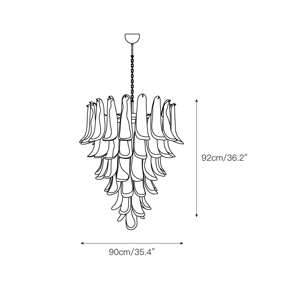 Alsorisra Lustre Postmoderne de Luxe en Verre Pétale