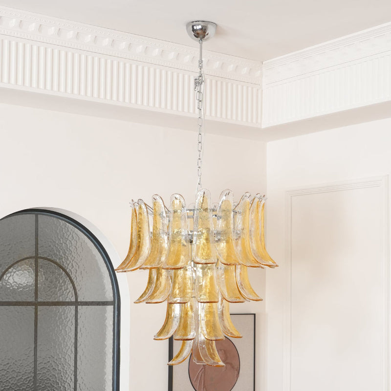 Orshaan Lustre Postmoderne de Luxe en Métal et Verre