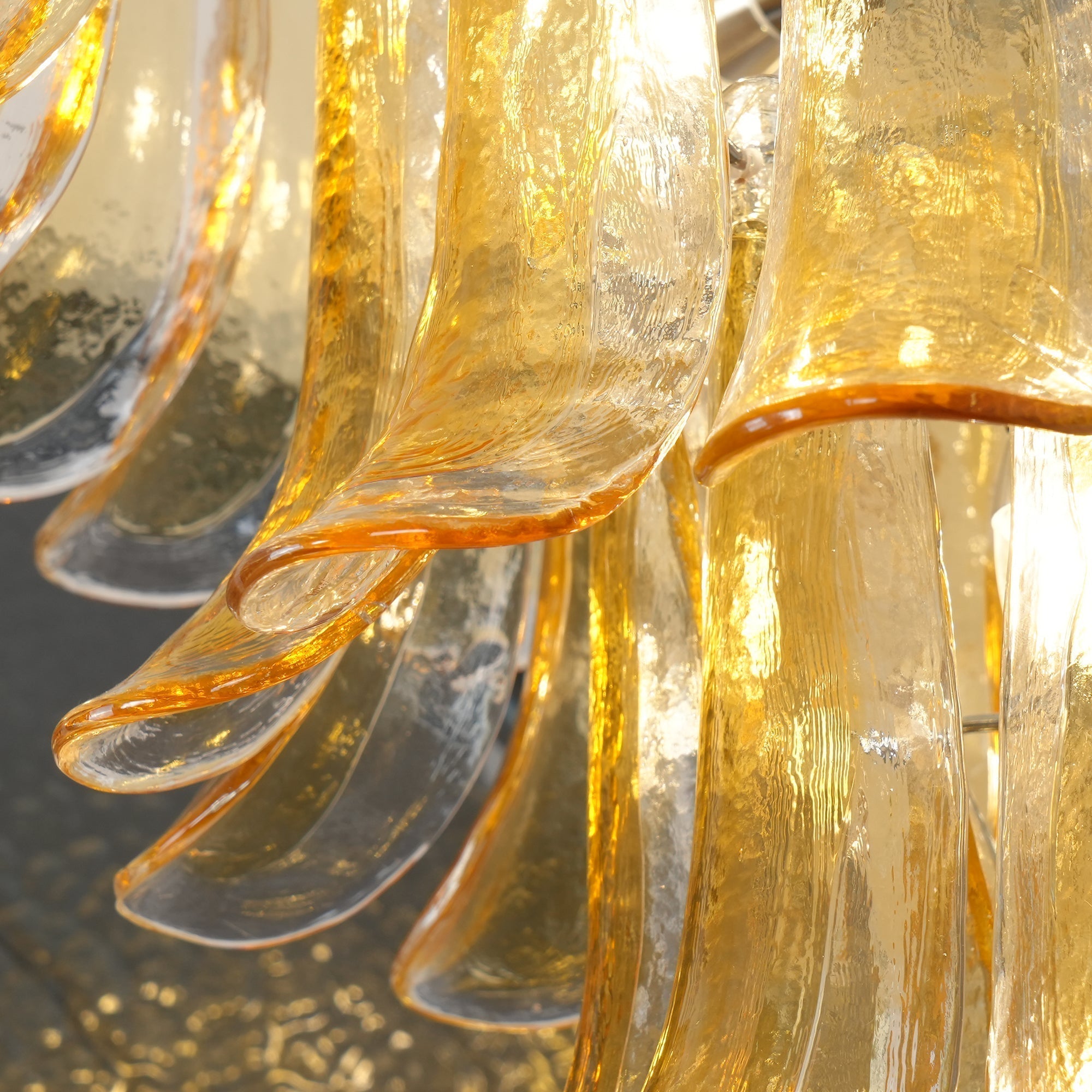 Orshaan Lustre Postmoderne de Luxe en Métal et Verre