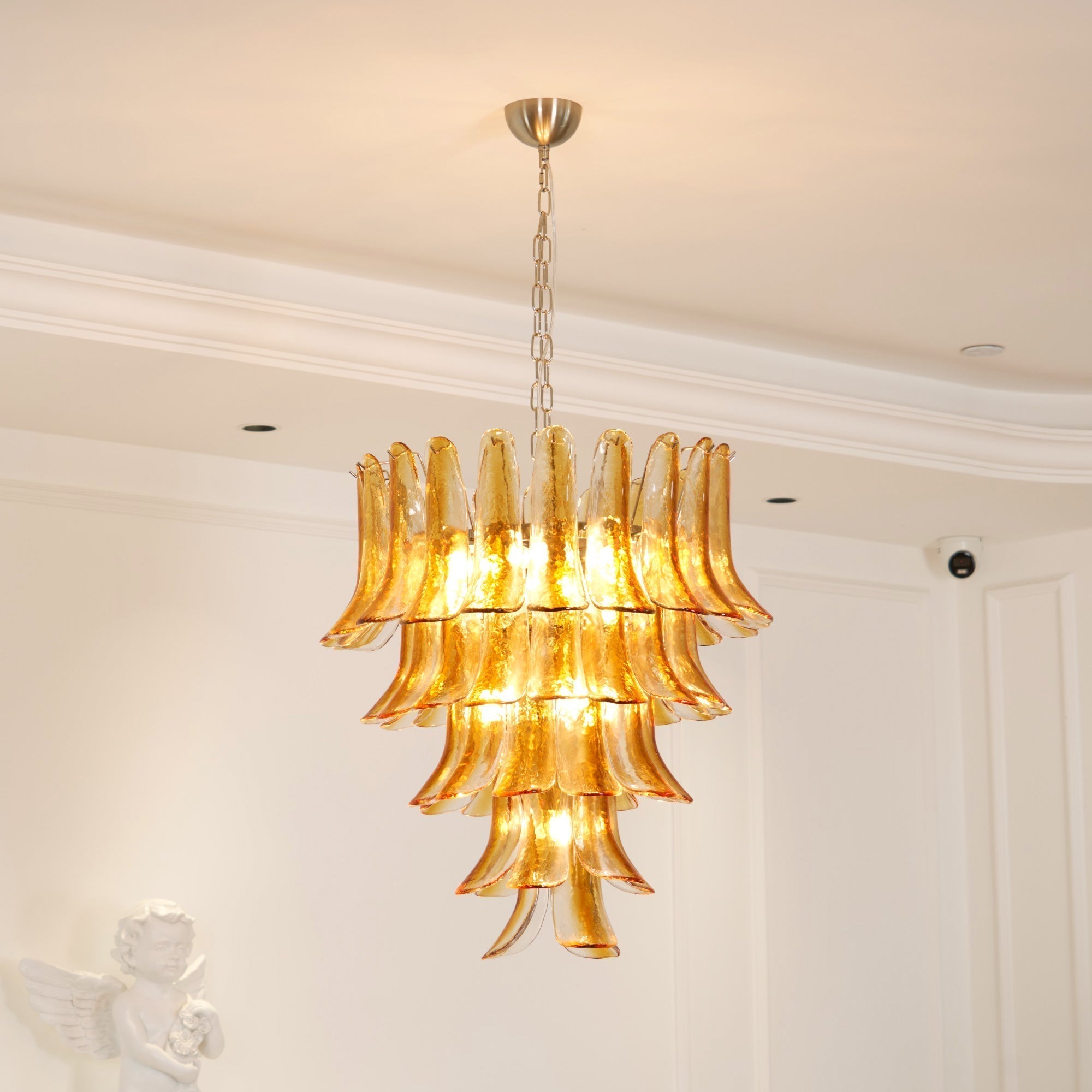 Orshaan Lustre Postmoderne de Luxe en Métal et Verre