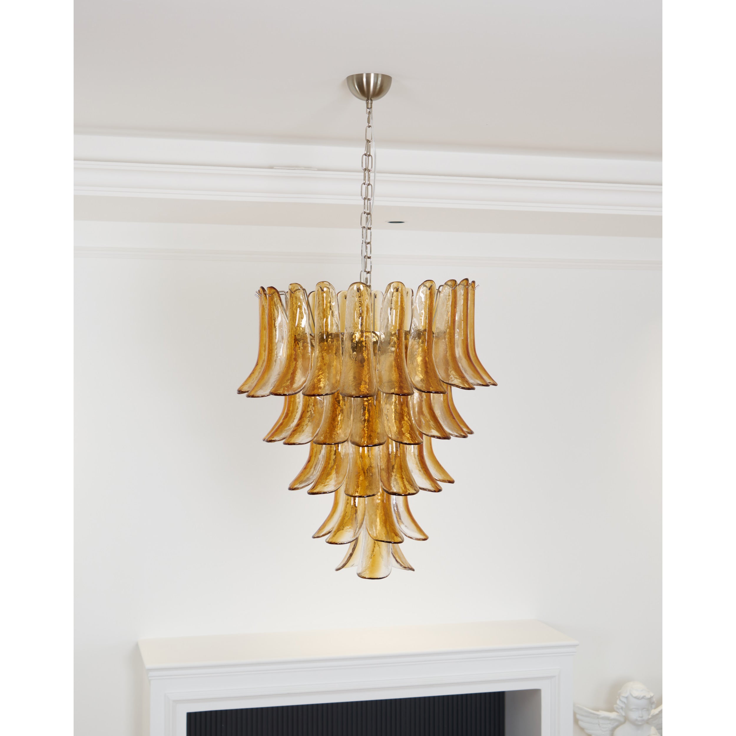 Orshaan Lustre Postmoderne de Luxe en Métal et Verre