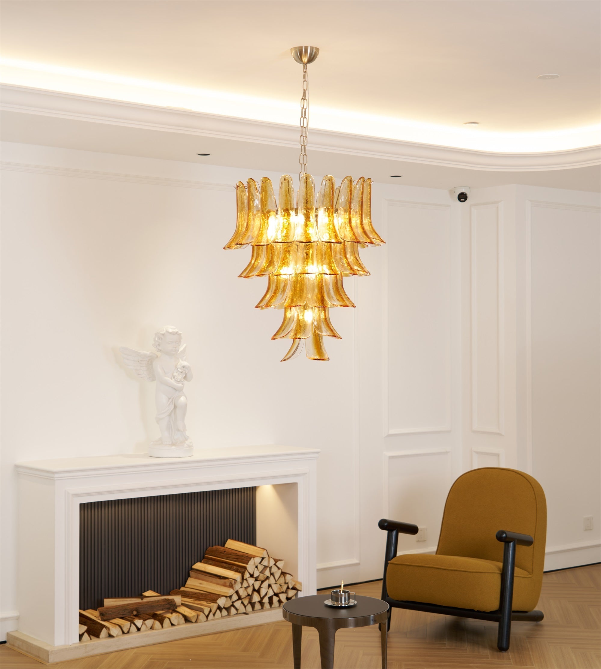 Orshaan Lustre Postmoderne de Luxe en Métal et Verre