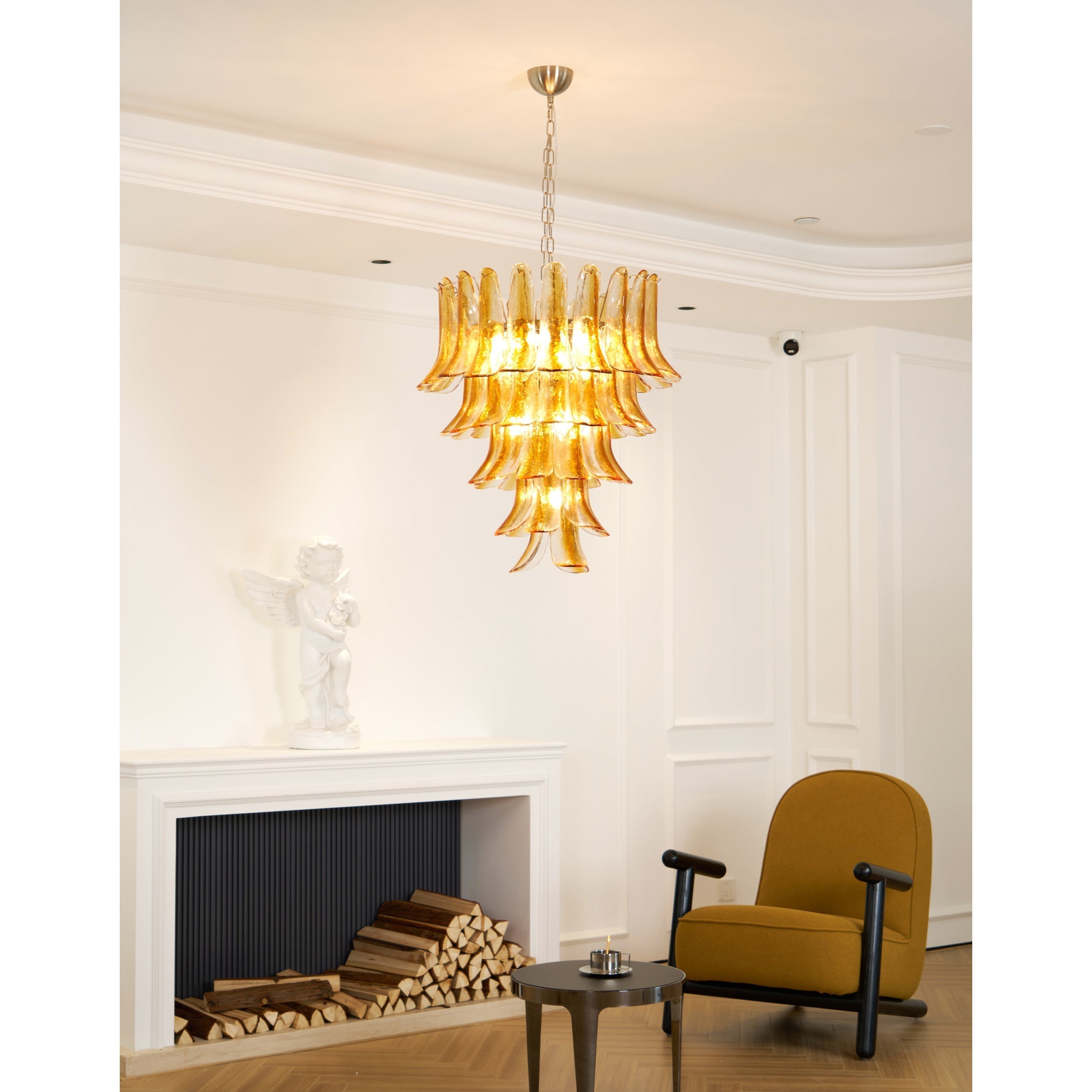 Orshaan Lustre Postmoderne de Luxe en Métal et Verre