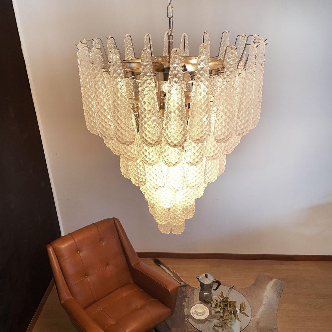 Aurora Lustre Transparent Murano Verre Goutte Rosée Superposé