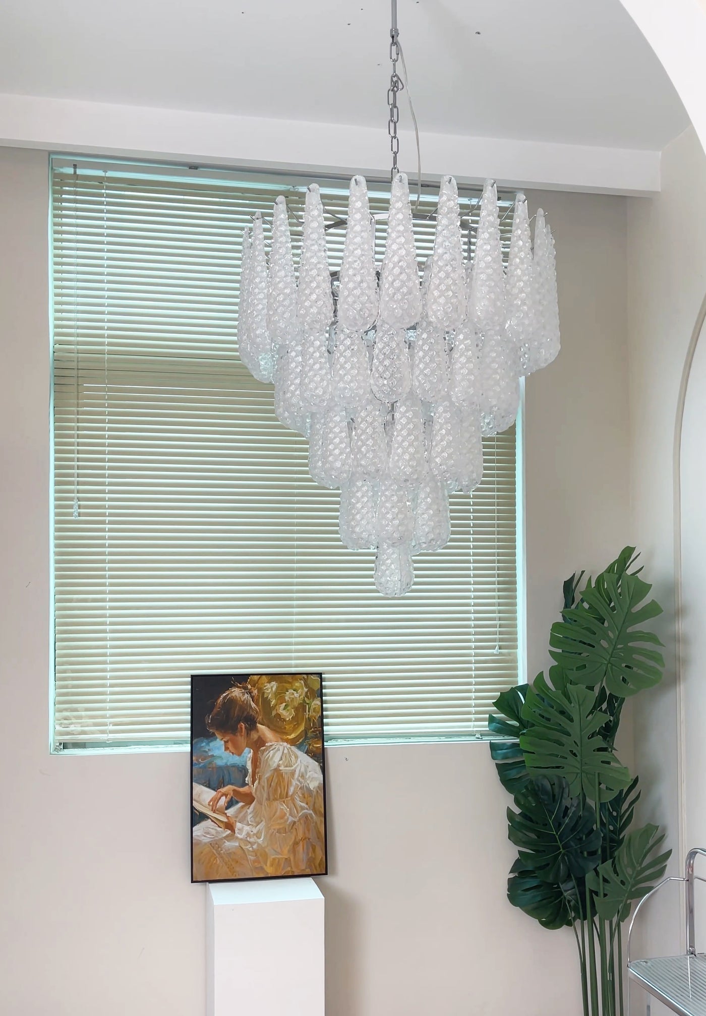 Aurora Lustre Transparent Murano Verre Goutte Rosée Superposé