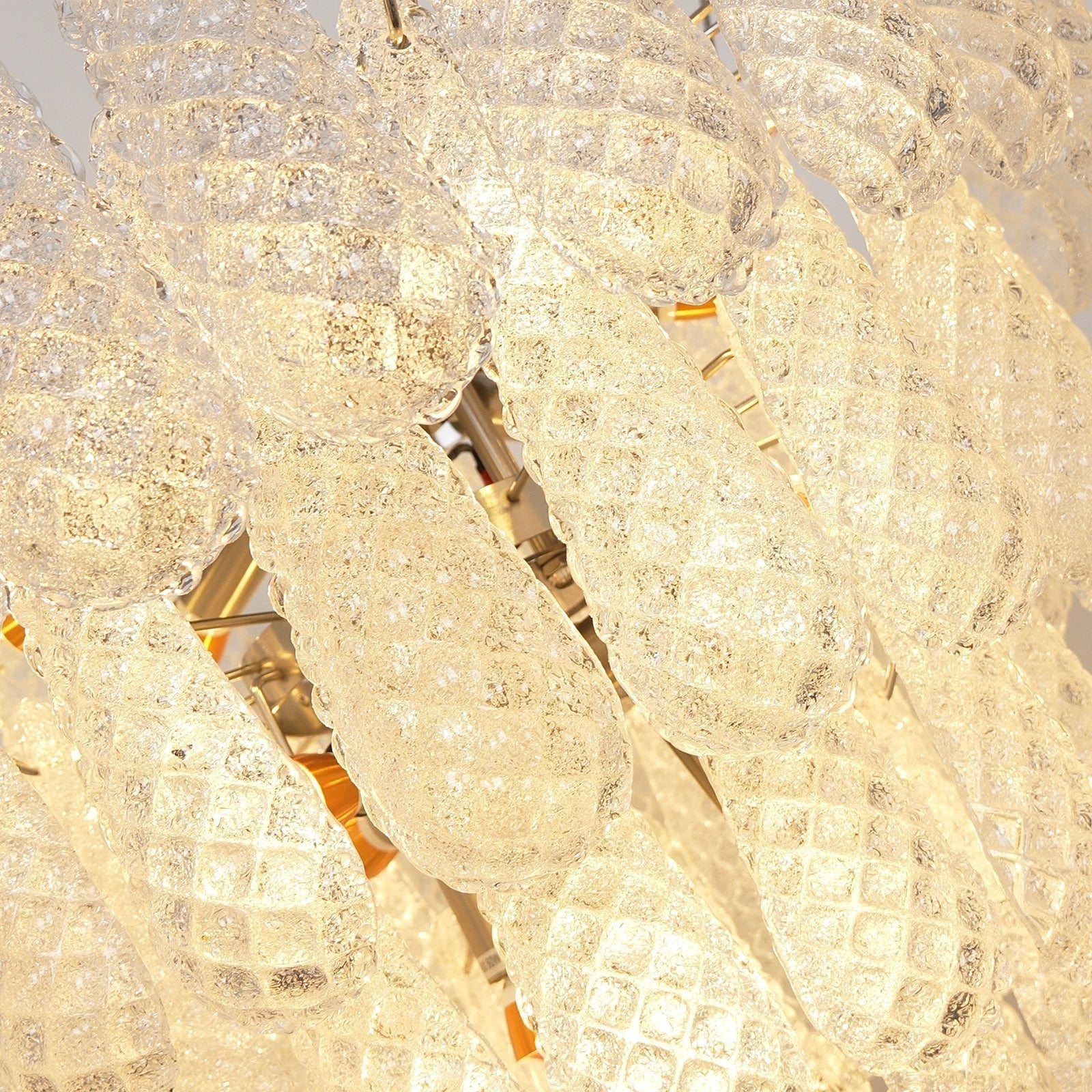 Aurora Lustre Transparent Murano Verre Goutte Rosée Superposé