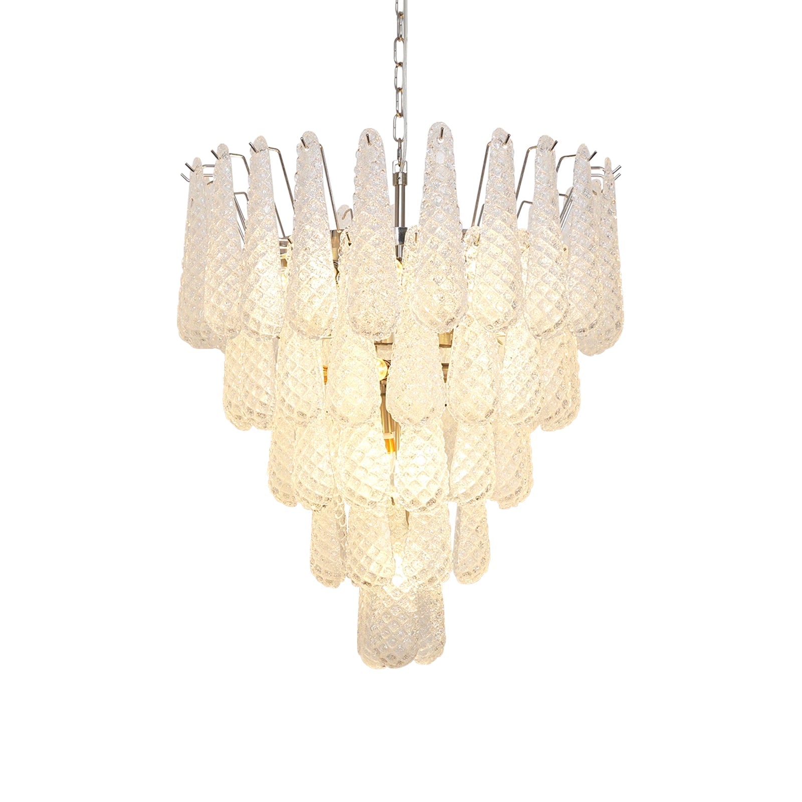 Aurora Lustre Transparent Murano Verre Goutte Rosée Superposé