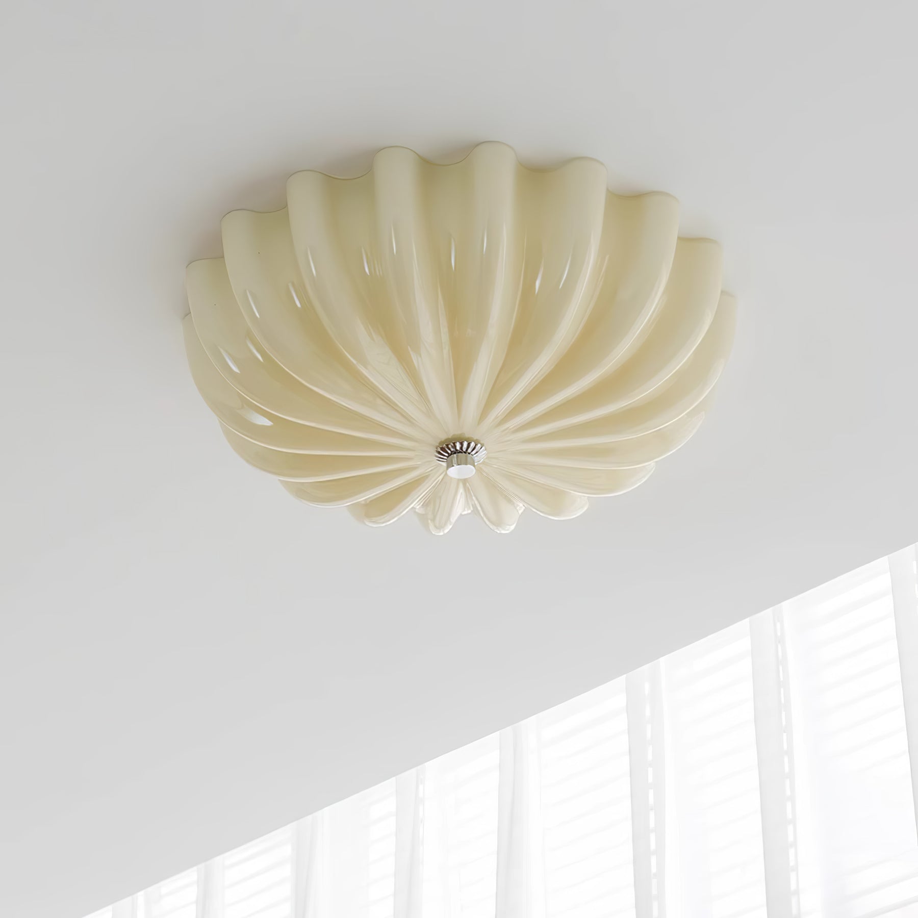 Aurora Ceiling Lamp Murano Blown Glass Shell Inspired