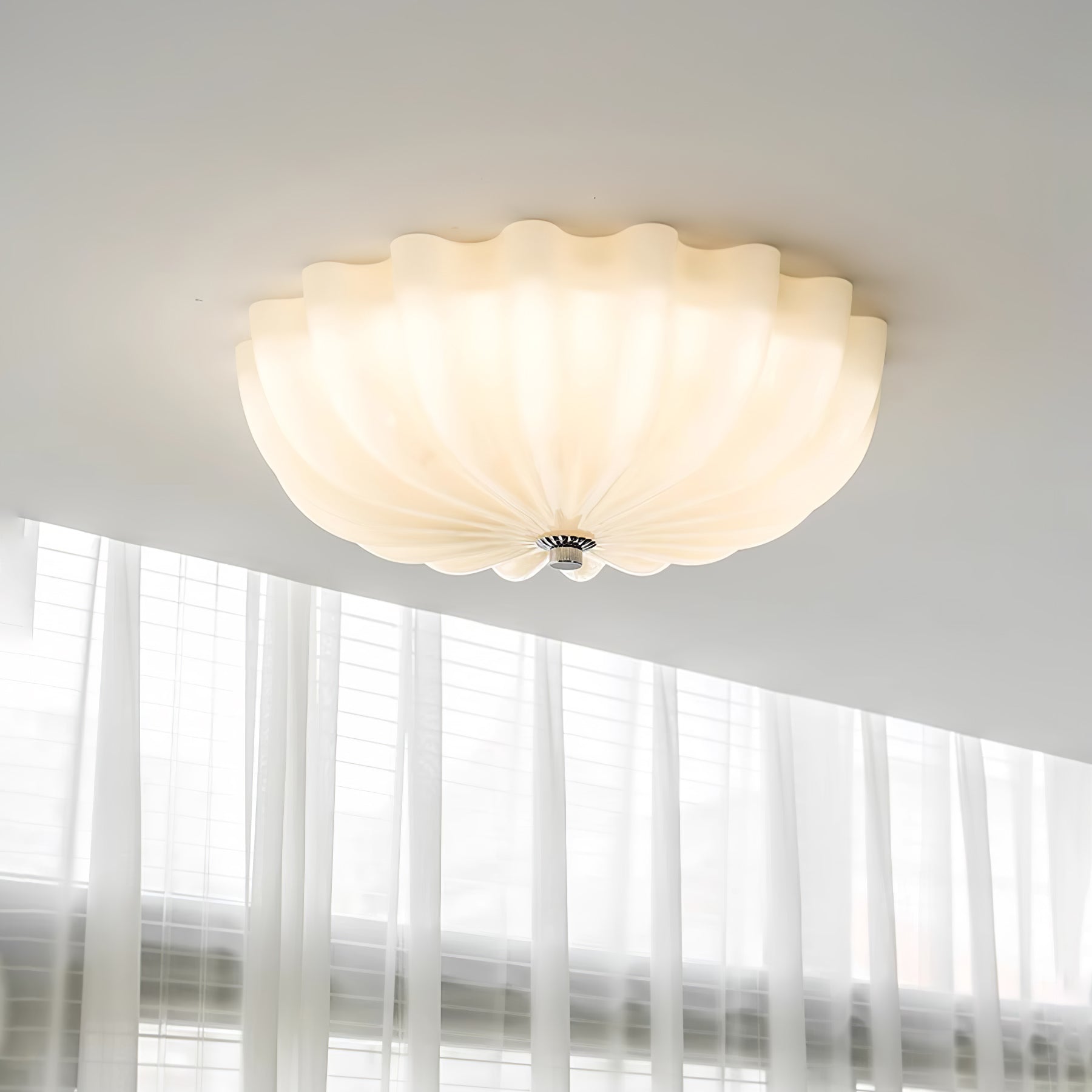 Aurora Ceiling Lamp Murano Blown Glass Shell Inspired