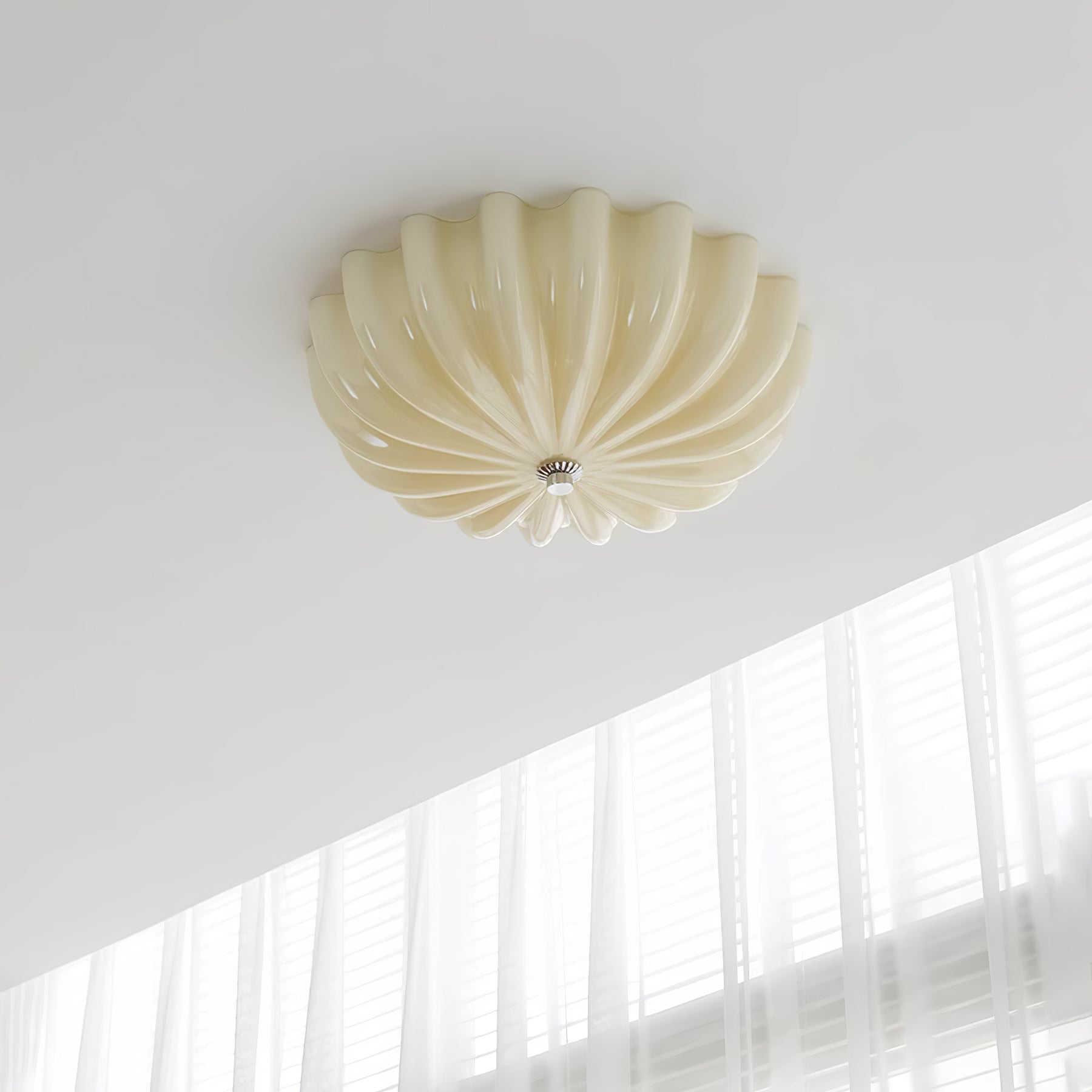 Aurora Ceiling Lamp Murano Blown Glass Shell Inspired