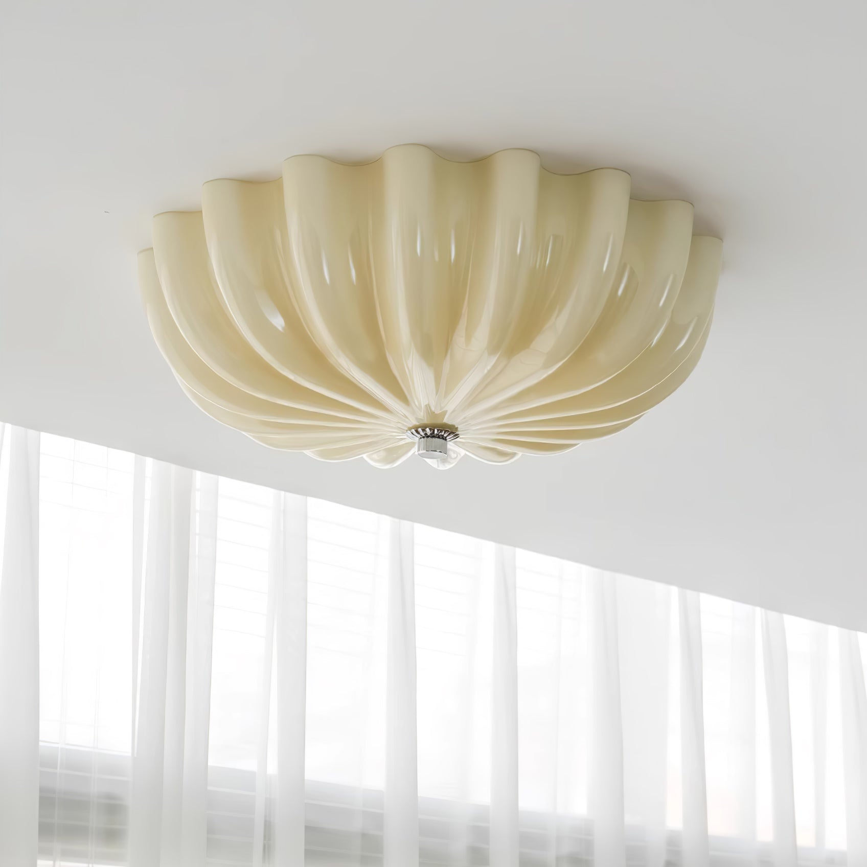 Aurora Ceiling Lamp Murano Blown Glass Shell Inspired