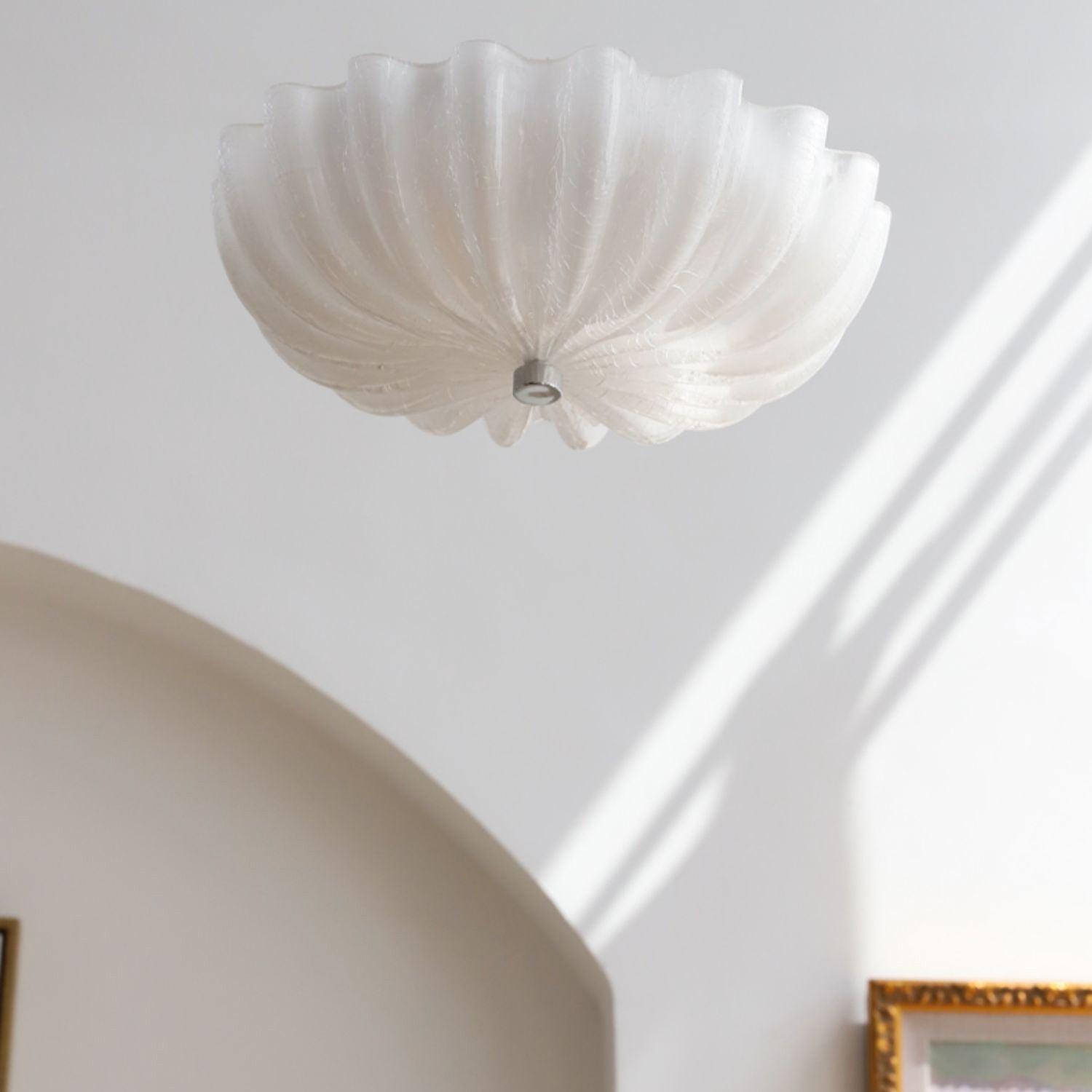 Aurora Ceiling Lamp Murano Blown Glass Shell Inspired