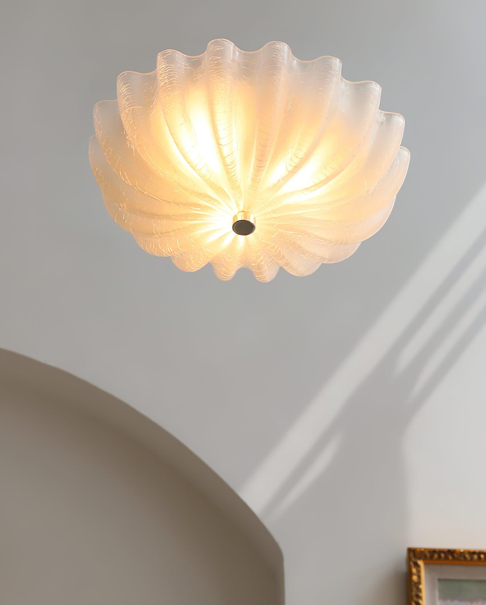 Aurora Ceiling Lamp Murano Blown Glass Shell Inspired