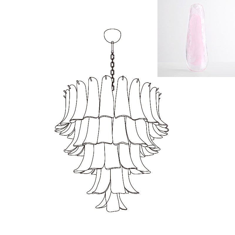 Aurora Lustre Pétales en Verre de Murano Vintage