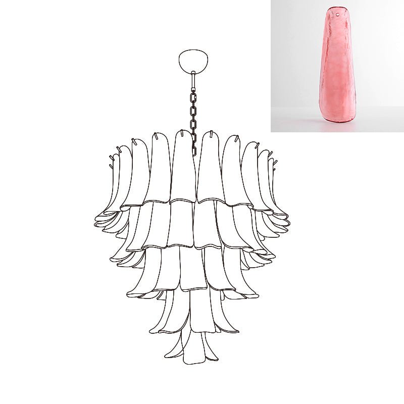 Aurora Lustre Pétales en Verre de Murano Vintage