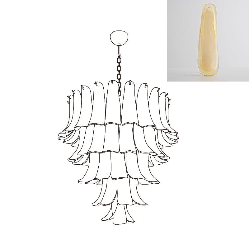 Aurora Lustre Pétales en Verre de Murano Vintage