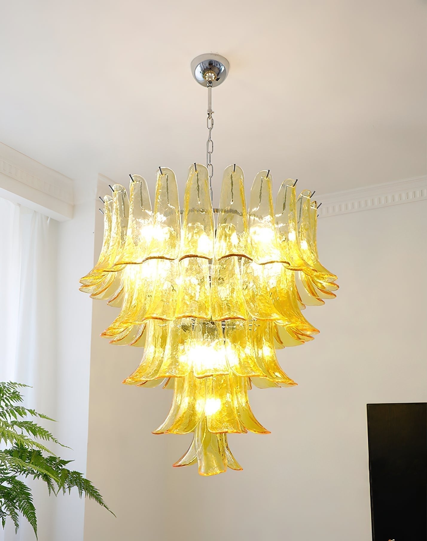 Aurora Lustre Pétales en Verre de Murano Vintage