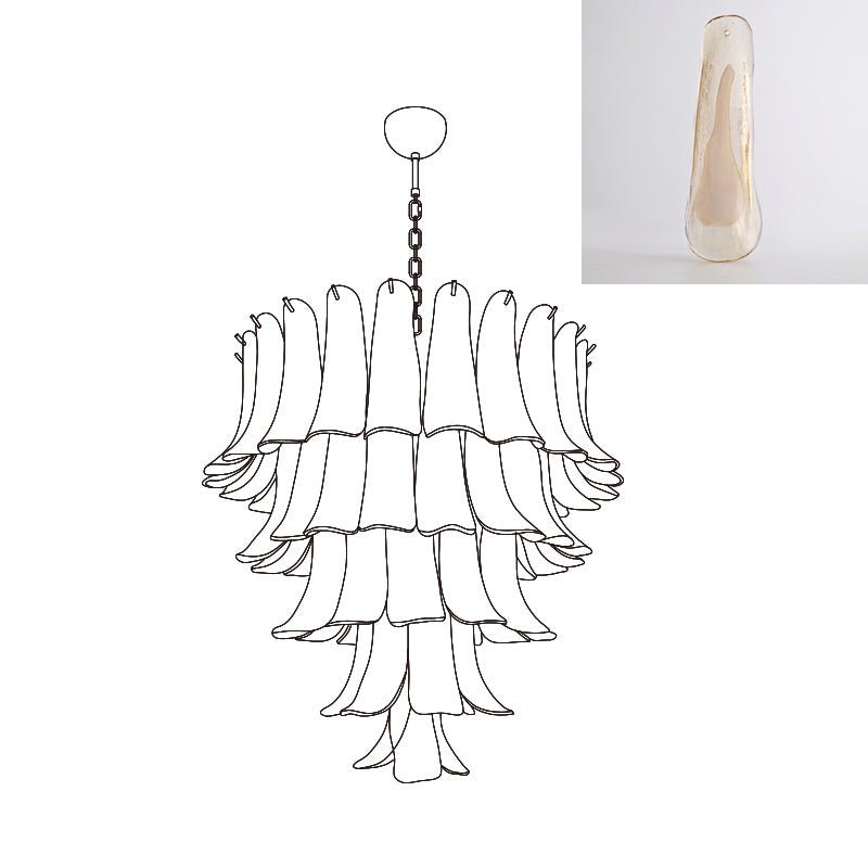 Aurora Lustre Pétales en Verre de Murano Vintage