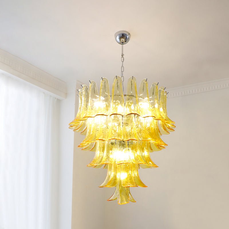 Aurora Lustre Pétales en Verre de Murano Vintage