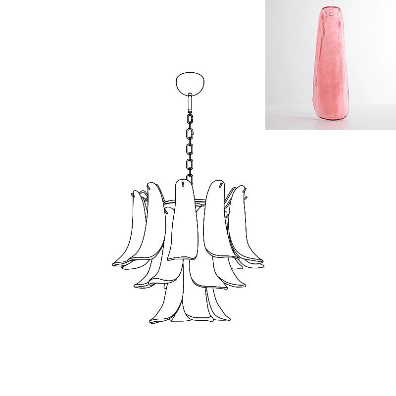 Aurora Lustre Pétales en Verre de Murano Vintage