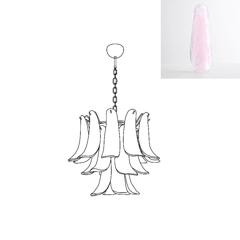 Aurora Lustre Pétales en Verre de Murano Vintage