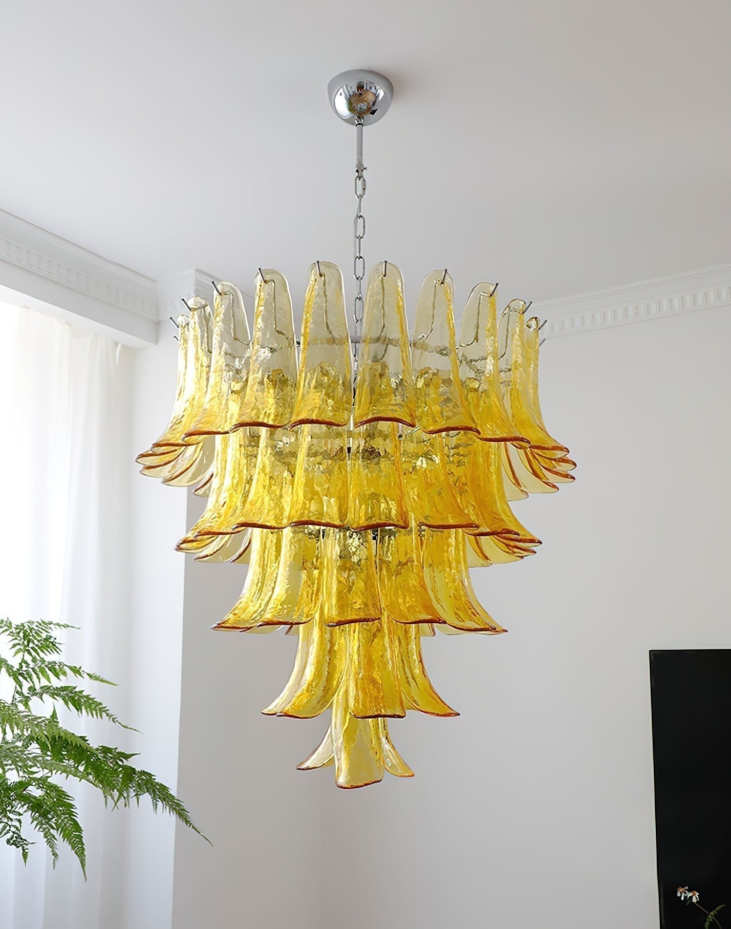 Aurora Lustre Pétales en Verre de Murano Vintage