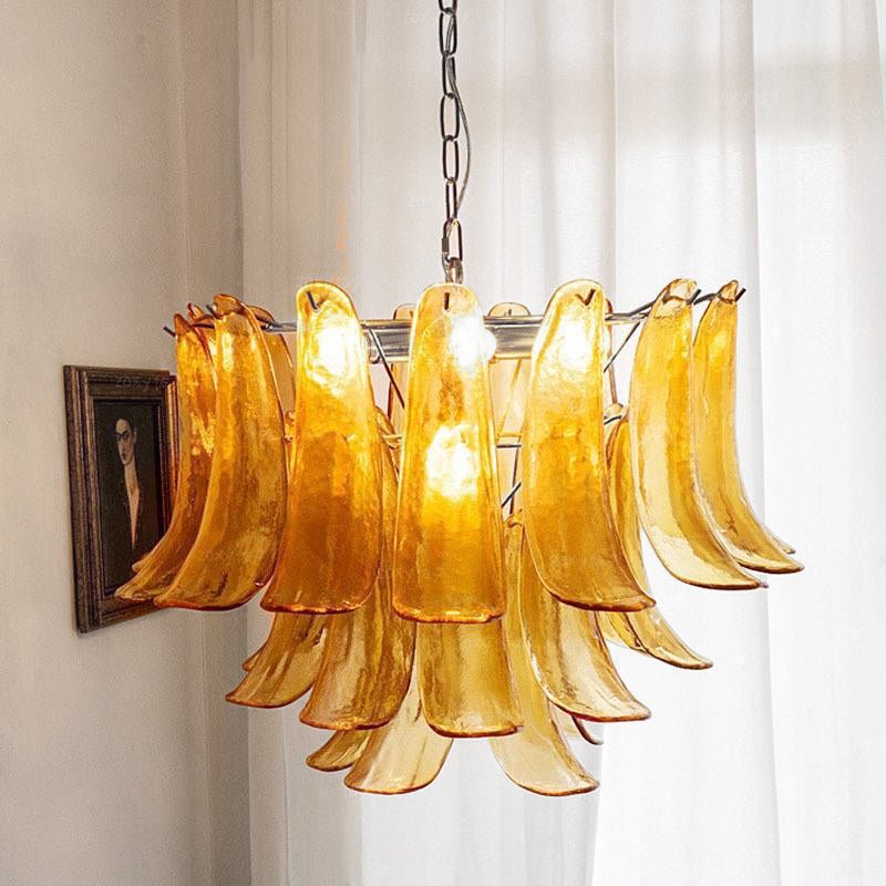 Aurora Lustre Pétales en Verre de Murano Vintage