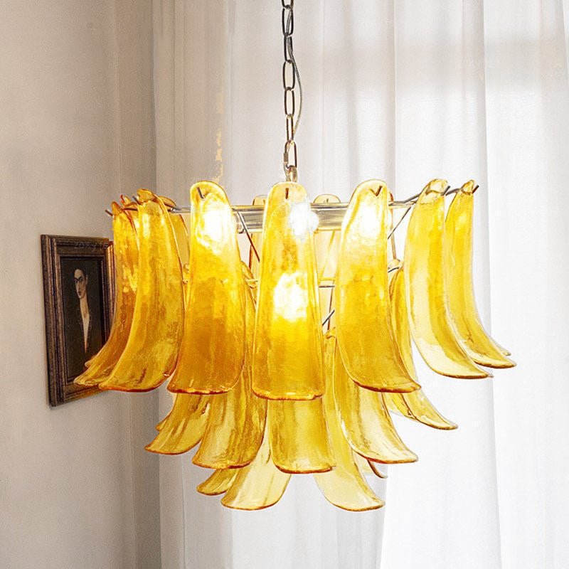 Aurora Lustre Pétales en Verre de Murano Vintage