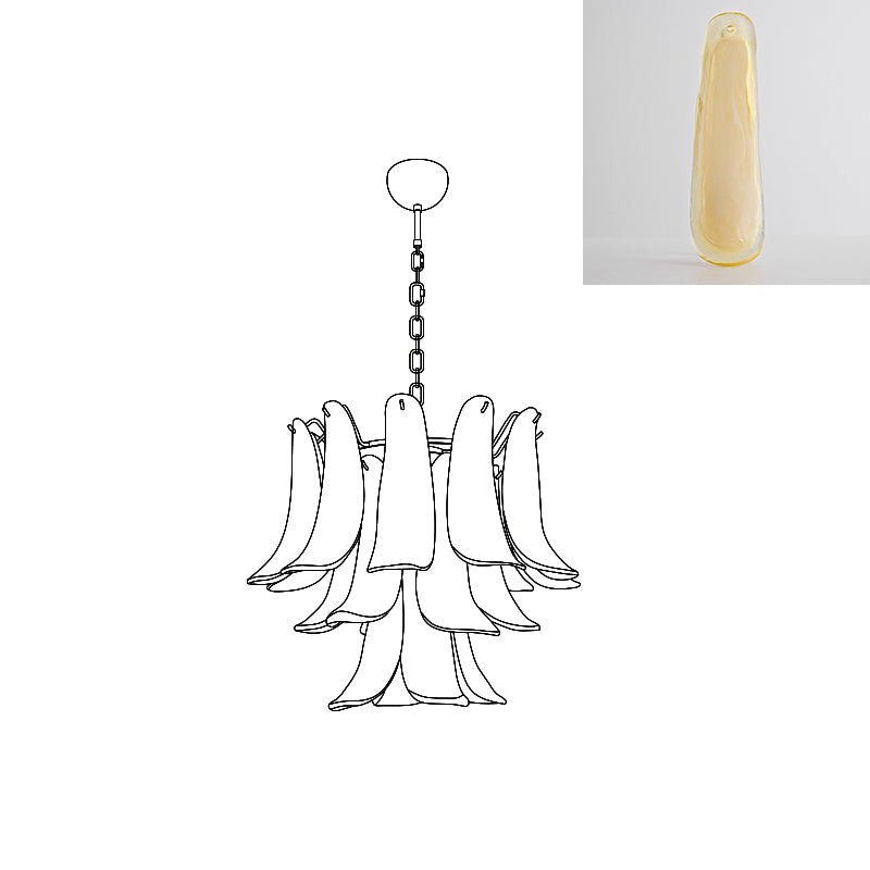Aurora Lustre Pétales en Verre de Murano Vintage