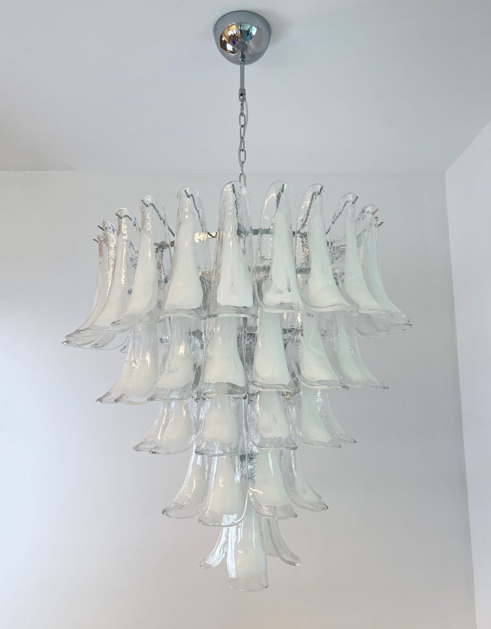 Aurora Lustre Pétale en Verre Murano Transparent Vintage
