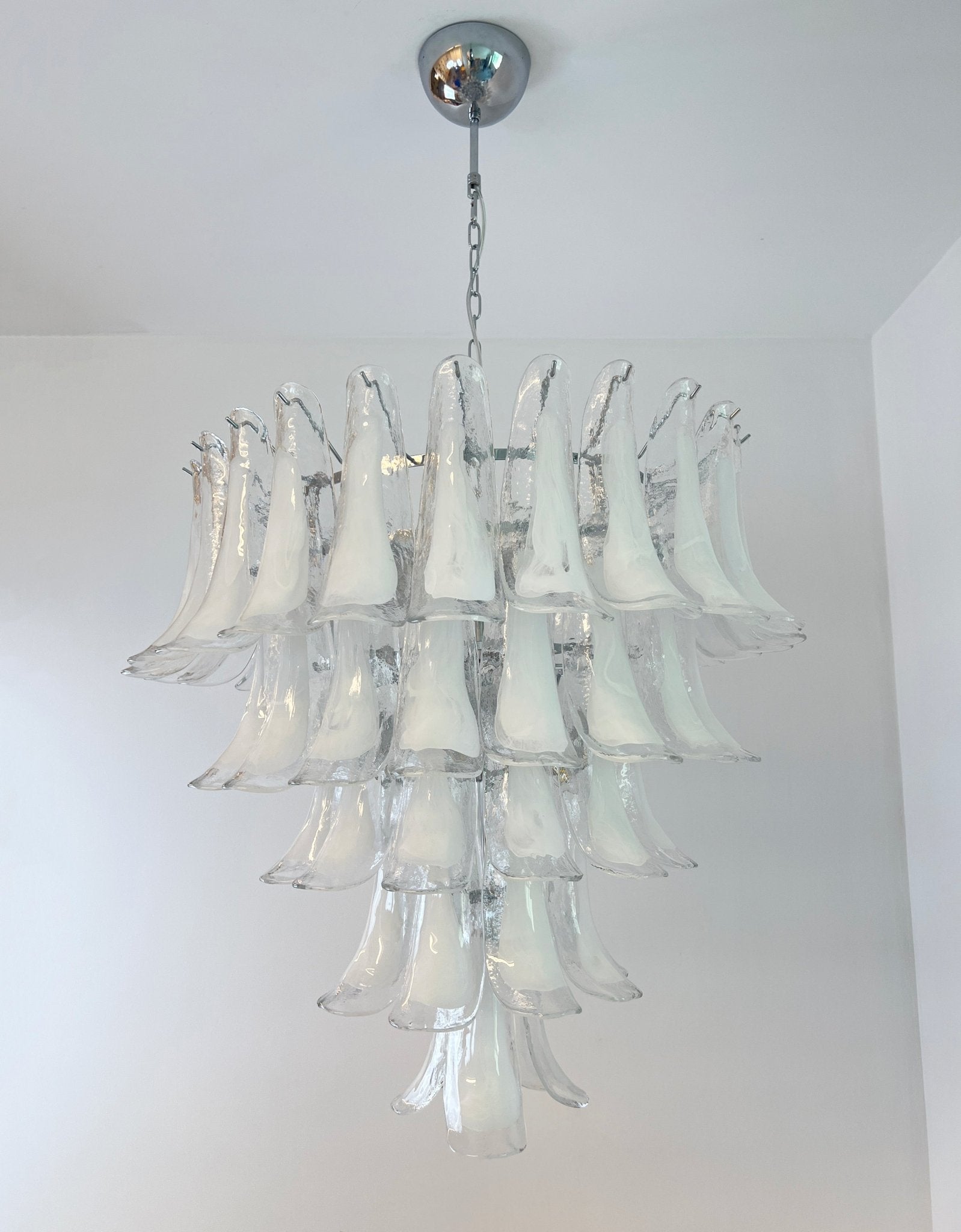 Aurora Lustre Pétale en Verre Murano Transparent Vintage