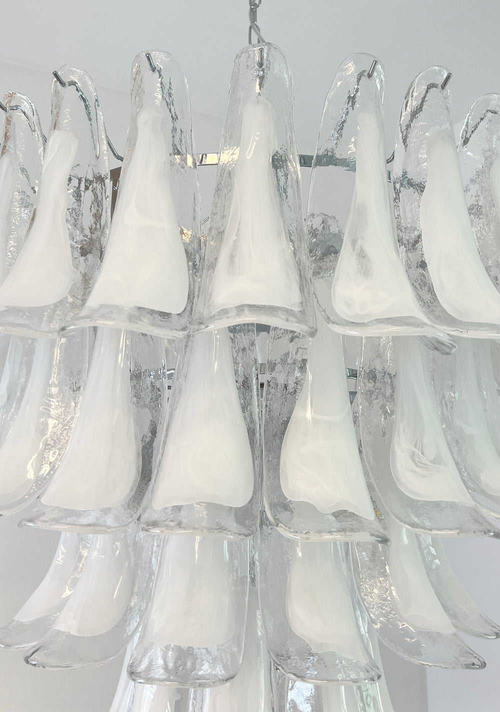 Aurora Lustre Pétale en Verre Murano Transparent Vintage