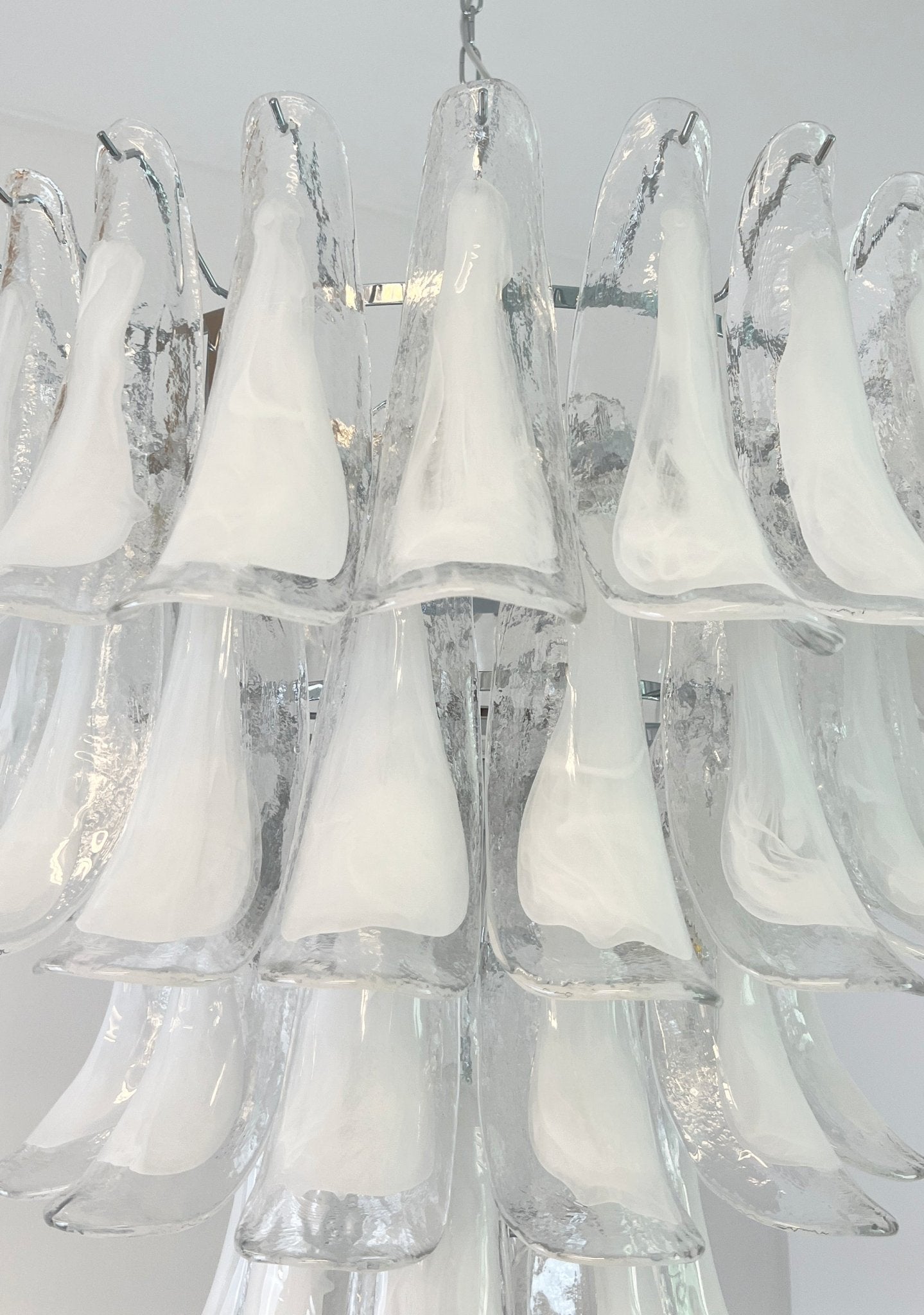Aurora Lustre Pétale en Verre Murano Transparent Vintage