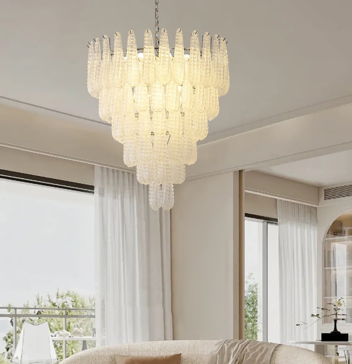 Aurora Lustre Pigne en Verre de Murano Texturé Luxe