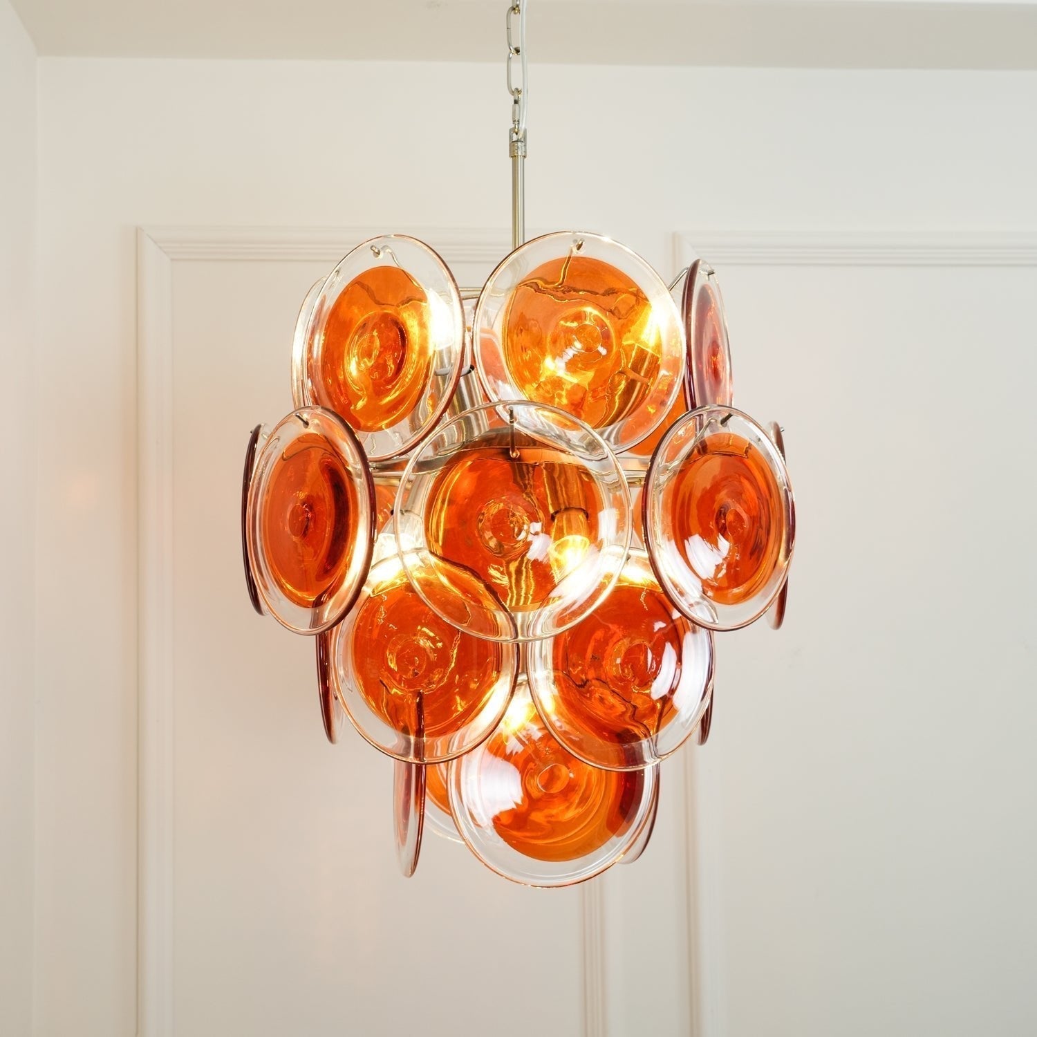 Aurora Lustre en Verre de Murano Orange