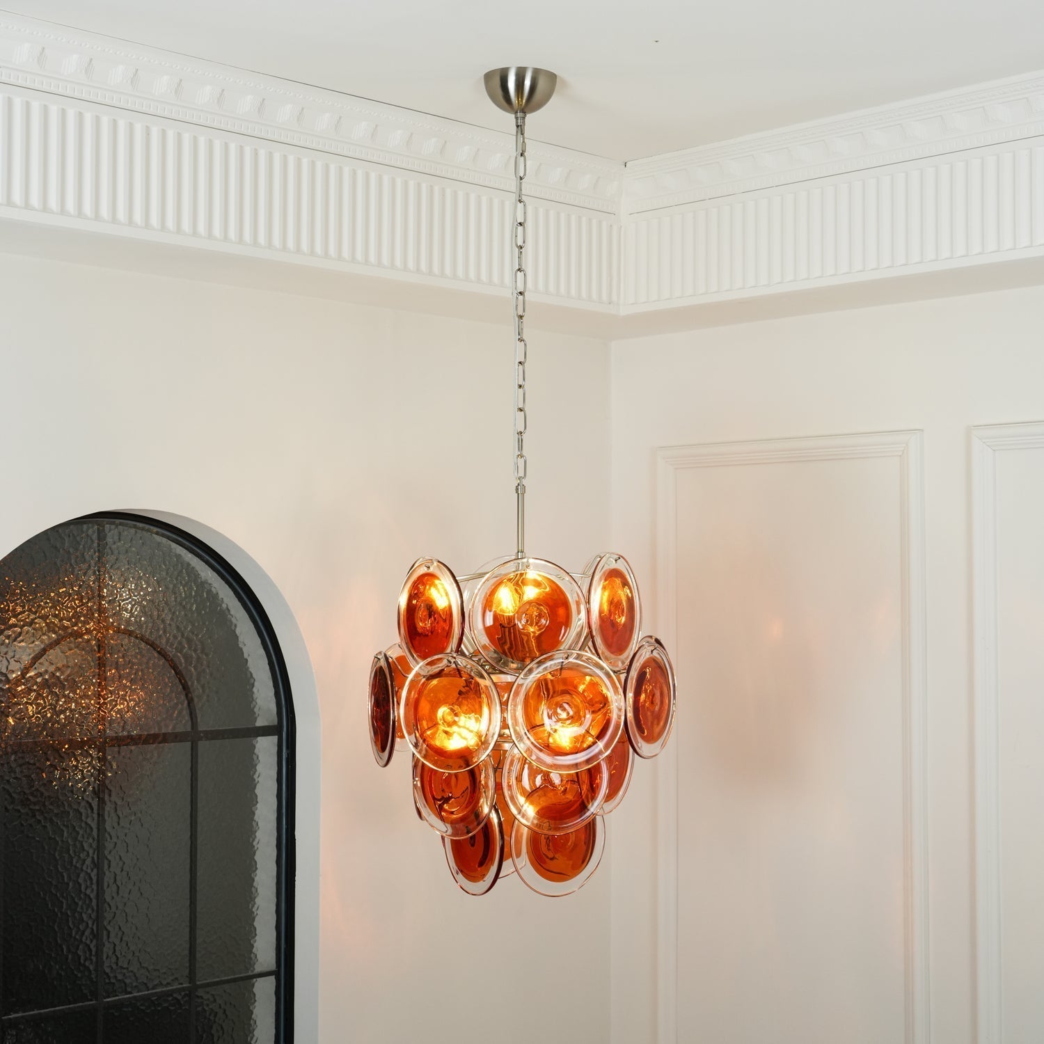 Aurora Lustre en Verre de Murano Orange